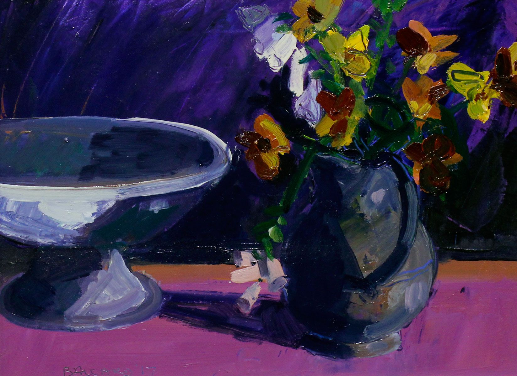 Flowers in Vase with Bowl 