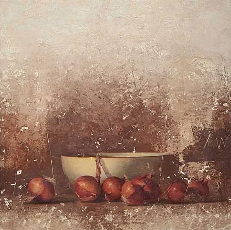 Still Life with Onions by Allan Madsen