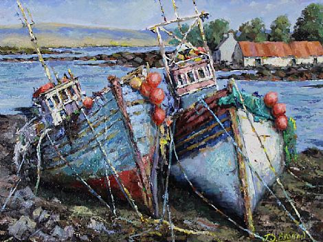 Boats Near Roundstone by James Brohan