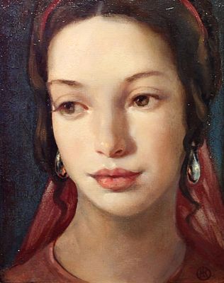 Girl With A Pink Headscarf by Ken Hamilton
