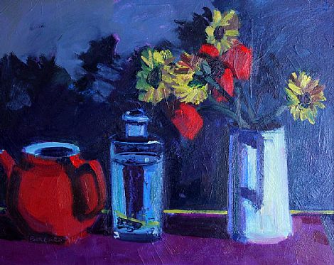 Flowers And Bottle by Brian Ballard