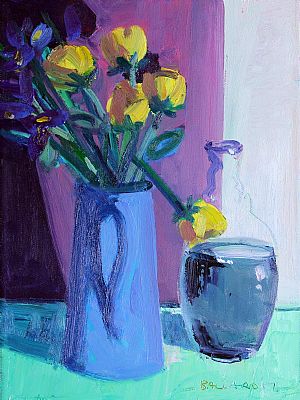 Roses And Bottle by Brian Ballard