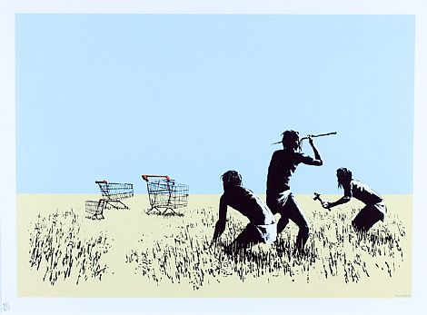 Trolley Hunters (Colour) by Banksy